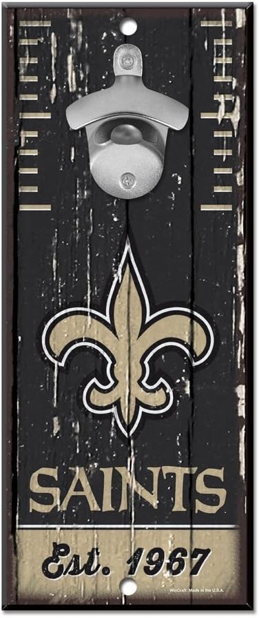 Wincraft New Orleans Saints NFL Schild mit Flaschenöffner New Orleans Saints Einheitsgrösse Gold, Bl