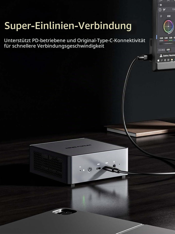 MINIS FORUM UM790 Pro Mini PC, AMD Ryzen 9 7940HS Prozessor (8C/16T, bis zu 5,2 GHz), AMD Radeon 780