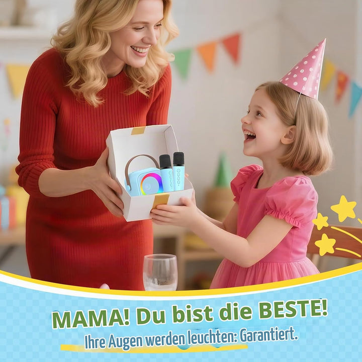 Jeefu Karaoke Maschine Kinder mit 2 Mikrofonen, Spielzeug für 3-12 Jahre alte Mädchen Geschenke, Min