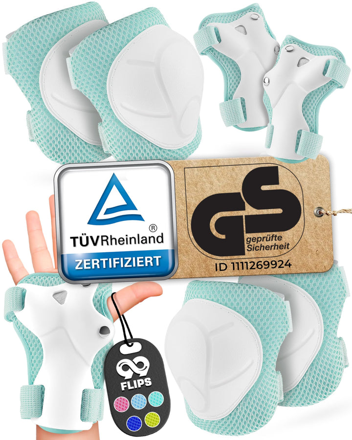 Schoner Inliner Kinder - TÜV Rheinland GS Zertifizierung - Flash Skateboard-Schutzausrüstung Inliner