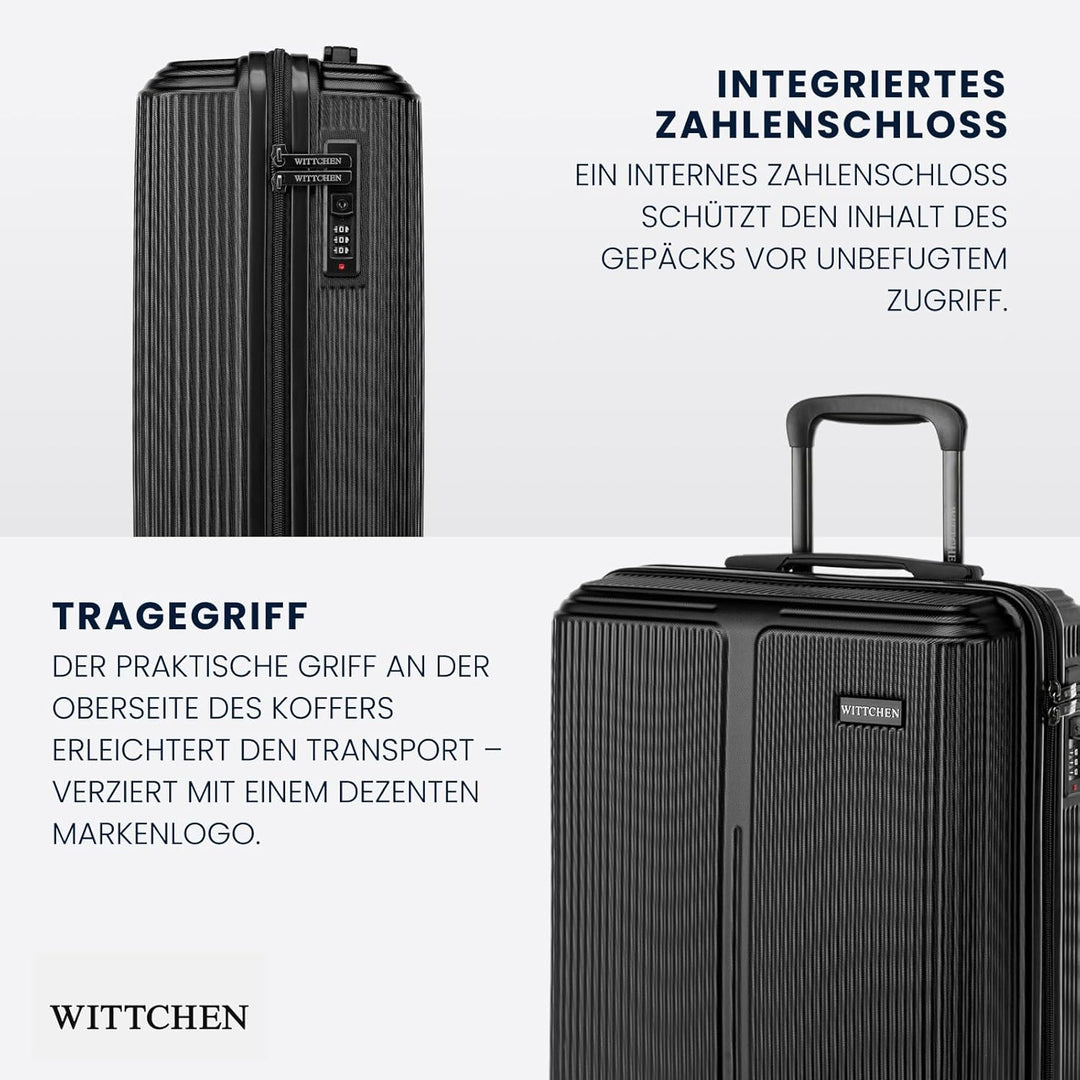 WITTCHEN Stripes Line | Kabinenkoffer 55 × 39 × 20 cm (M) | Hartschale ABS handgepäck Koffer 36 l, 4