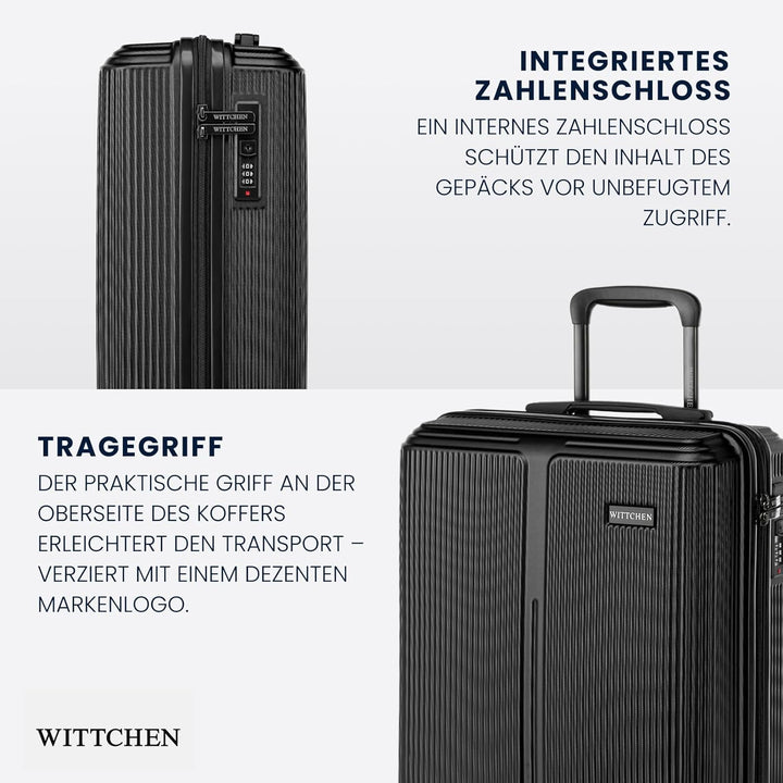 WITTCHEN Stripes Line | Kabinenkoffer 55 × 39 × 20 cm (M) | Hartschale ABS handgepäck Koffer 36 l, 4