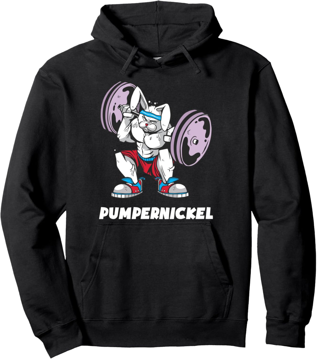 Pumpernickel Fitness Gym Workout Fitnessstudio Pumper Spruch Pullover Hoodie