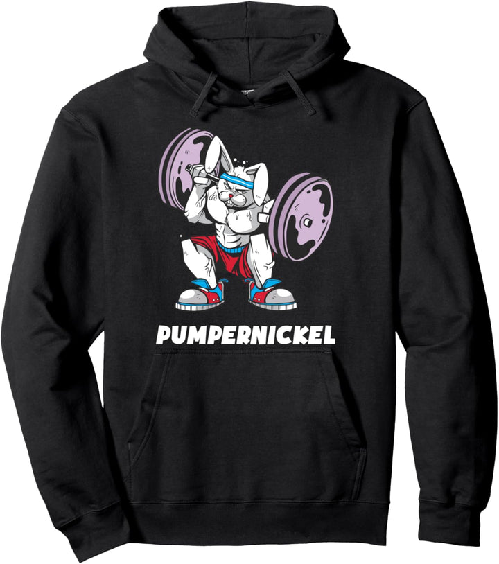 Pumpernickel Fitness Gym Workout Fitnessstudio Pumper Spruch Pullover Hoodie