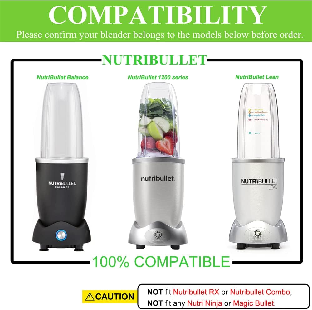Klinge für NutriBullet 1200 Series Mixer, 6 Lamellen Ersatzklinge Teil kompatibel mit NutriBullet 12