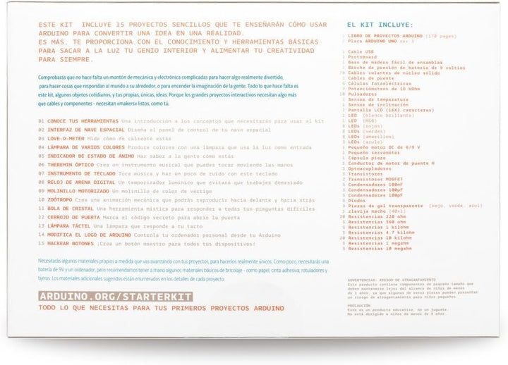 Arduino Offizielles Starter Kit für Anfänger K030007 [Projektbuch auf Spanisch], Projektbuch auf Spa