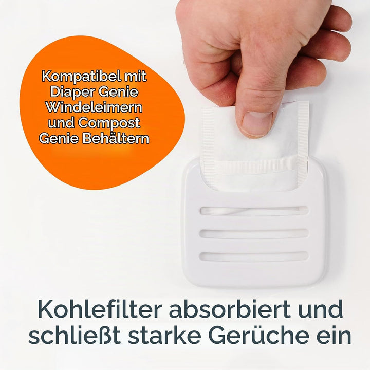 Diaper Genie Playtex Carbon Filter Refill Tray for Diaper Pails, 4 Carbon Filters by Diaper Genie Li