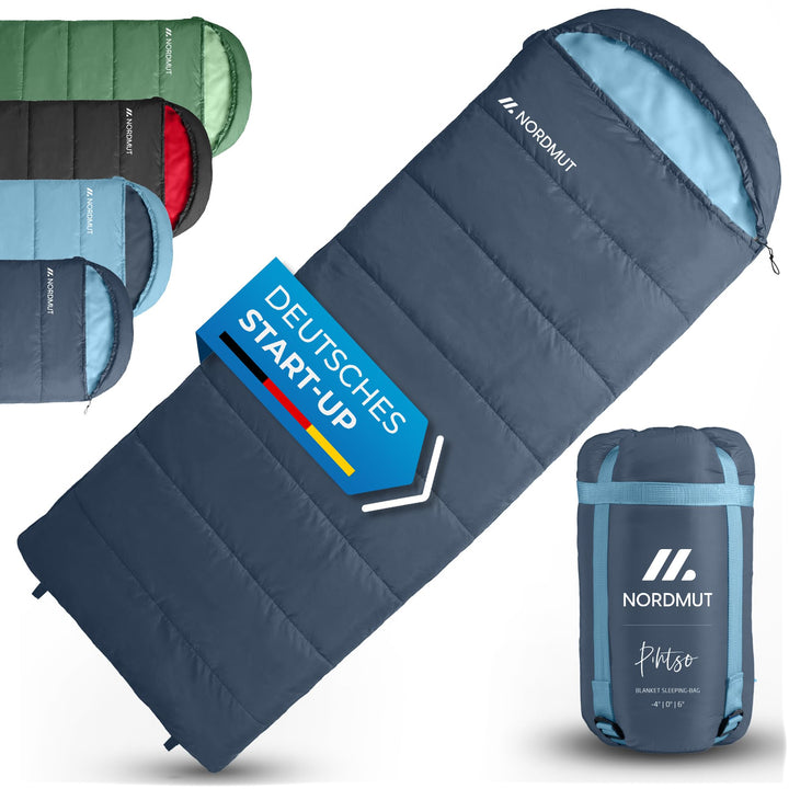 NORDMUT® Deckenschlafsack Erwachsene mit Zwei-Wege YKK-Reissverschluss – kleines Packmass & Ultralei