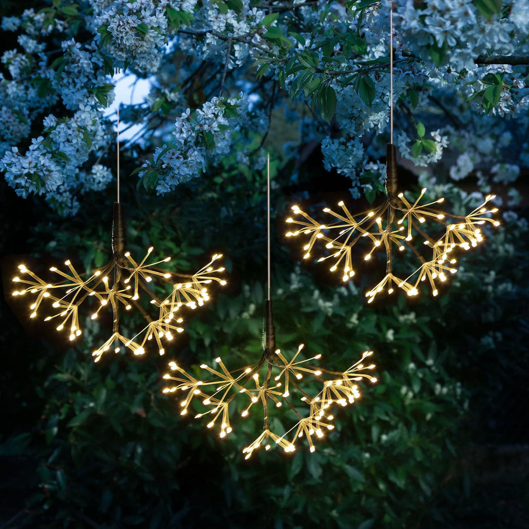 LED Feuerwerk Leuchte hängender Polarstern Pusteblume Firework 100 LED 25cm 8 Modi Fernbedienung für