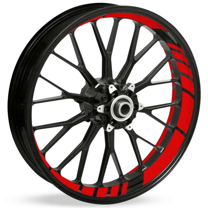 Felgenbettaufkleber im GP Design - Komplettset für 16" bis 19" - Farbe & Breite wählbar rot glänzend