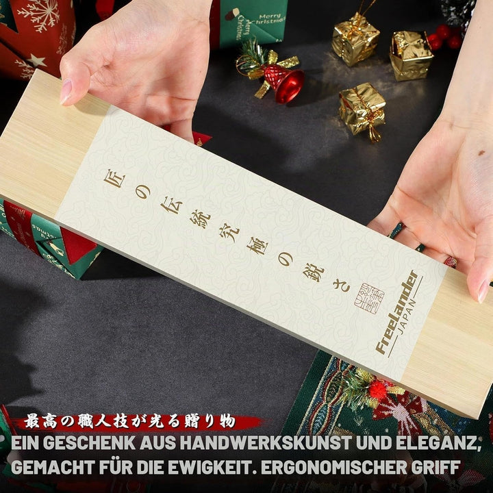 Freelander Nakiri Messer VG10 Küchenmesser, Scharfes Japanisches Damastmuster Kochmesser Profi Gemüs