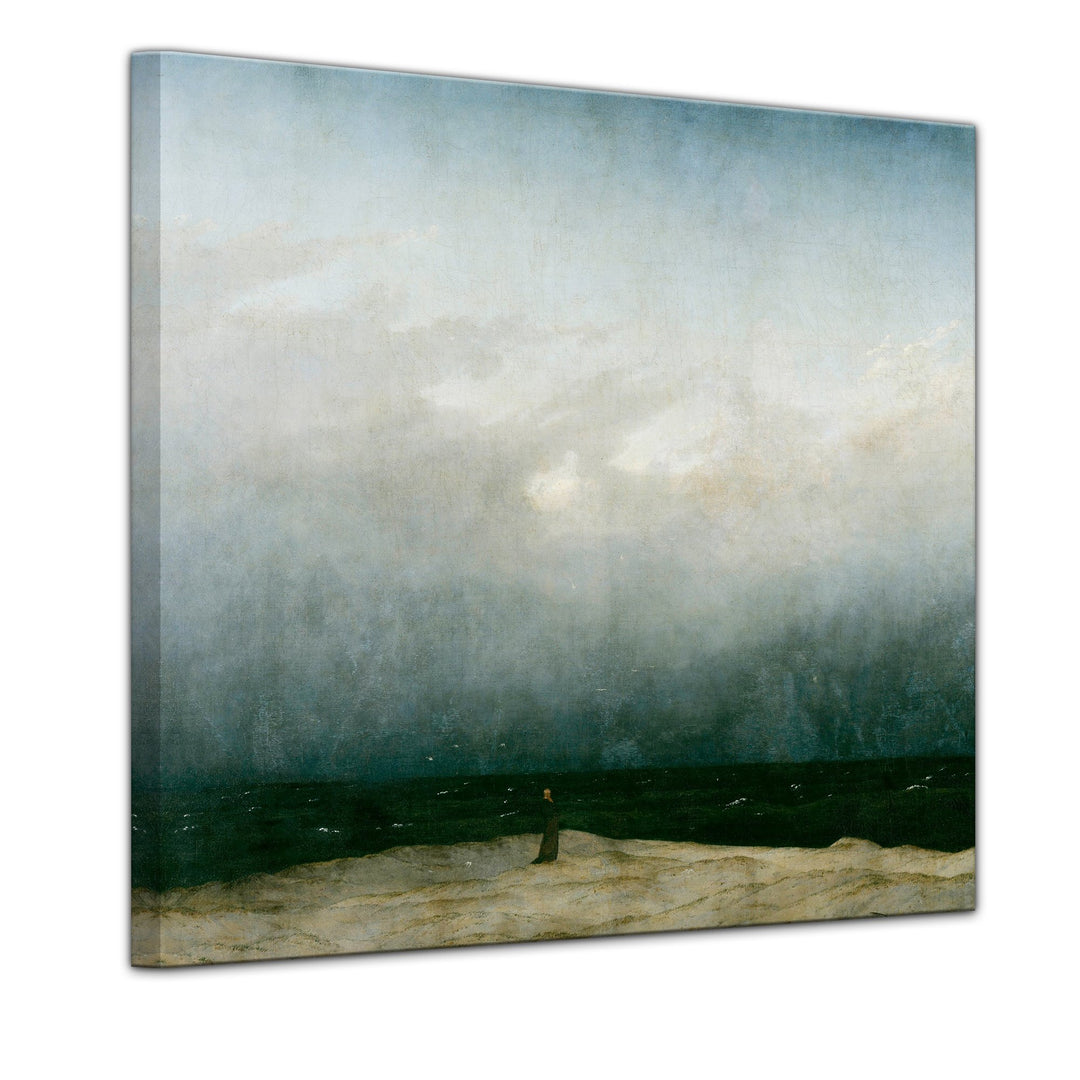 Bilderdepot24 Bild auf Leinwand | Caspar David Friedrich Der Mönch am Meer in 80x80 cm als Wandbild