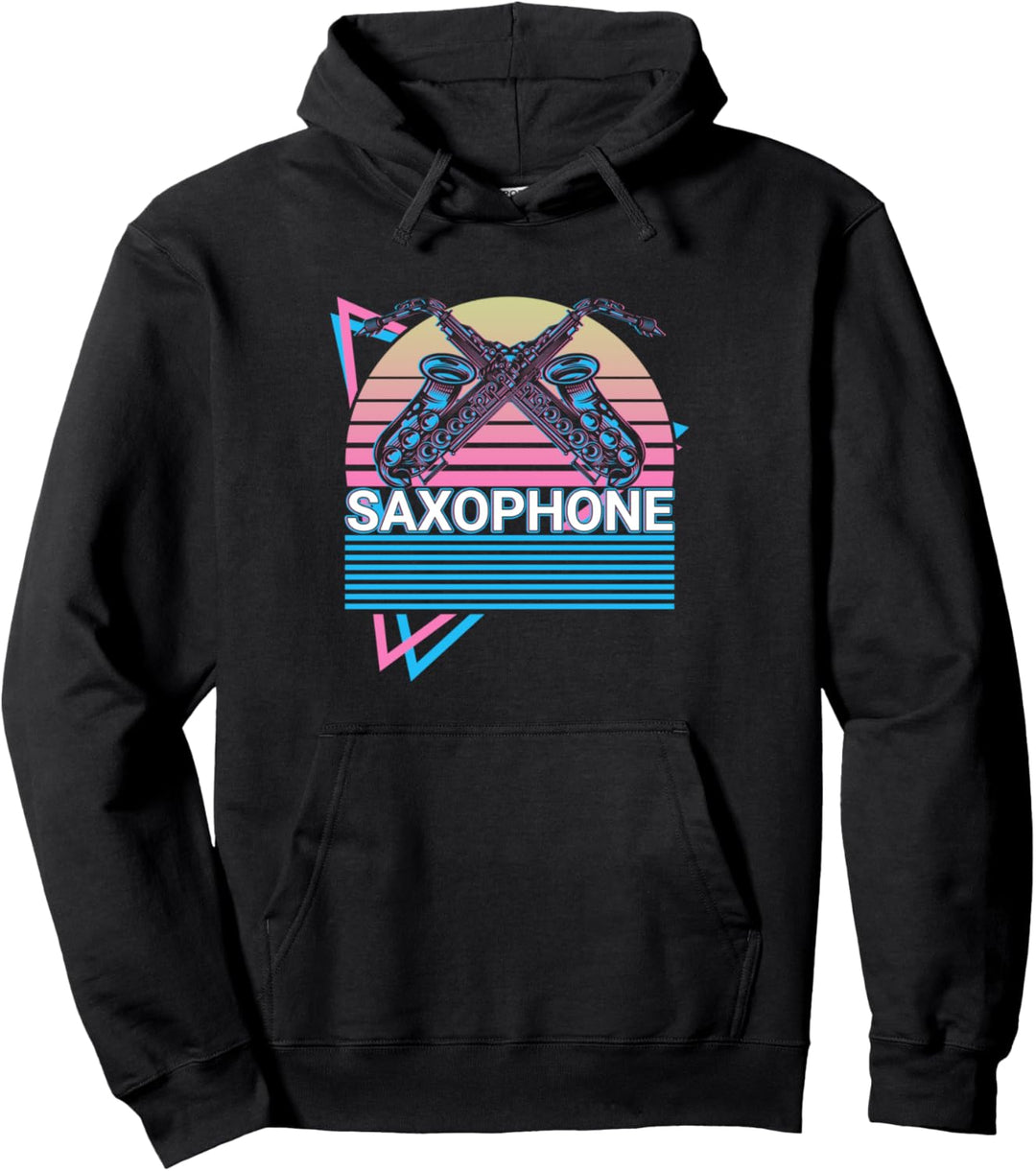 Saxophonspieler Retro Pullover Hoodie