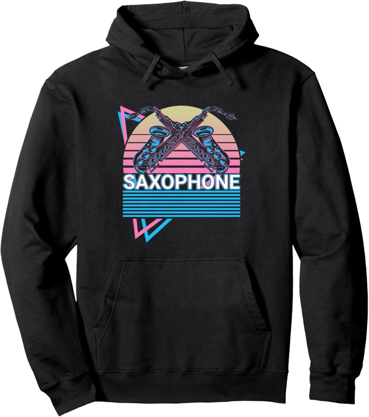 Saxophonspieler Retro Pullover Hoodie