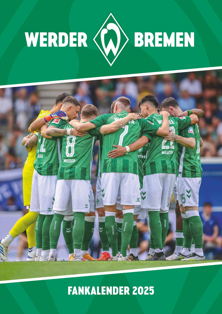 N NEUMANNVERLAGE - Werder Bremen 2025 Wandkalender, 29,7x42cm, Fussball-Kalender mit Motiven der Sta