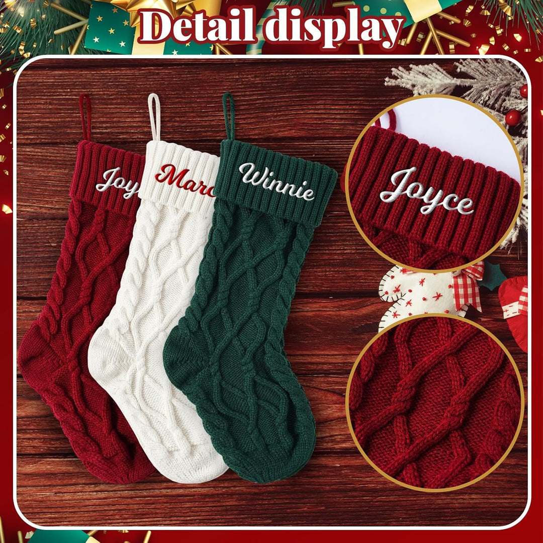 Weihnachtsstrumpf Personalisiert Nikolausstrumpf mit Benutzerdefinierte Namen 18” Grosser gestrickte