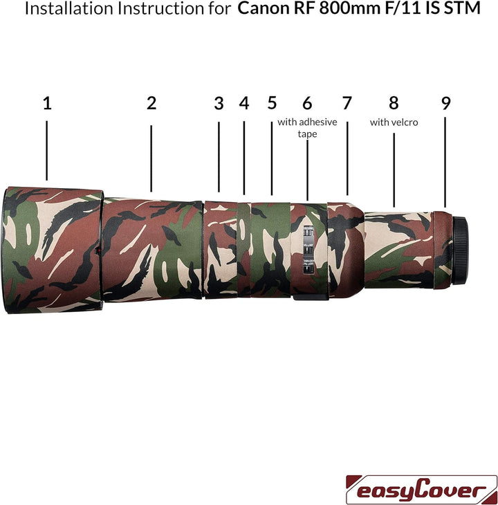 easyCover - Lens Oak - Objektivschutz - Schutz für Ihr Kameraobjektiv - Canon RF 800mm F11 is STM -