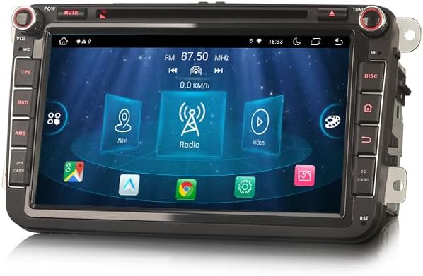 ERISIN 8 Zoll Android 12 Autoradio für VW Passat Caddy Golf Tiguan Bora Seat Skoda GPS-Navi Carplay