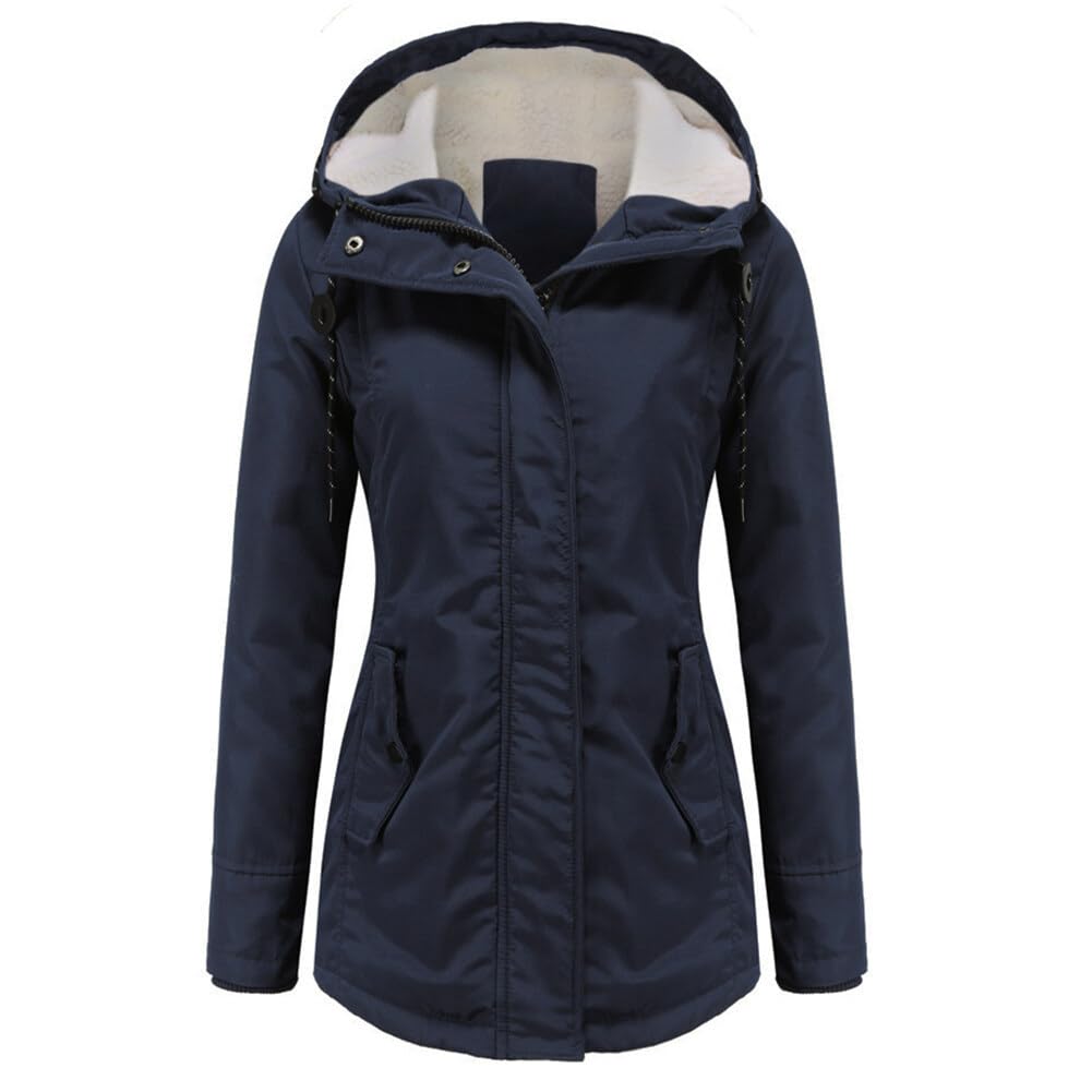 YYNUDA Damen Winterparka Dicker Warm Lang Wintermantel mit Fellkapuze Winter Jacke Outdoor Jacke für