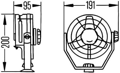 HELLA 8EV 003 361-001 Ventilator - Turbo - 12V - 6.5W - schwarz - Kabel: 1400mm Hella Verpackung 12V