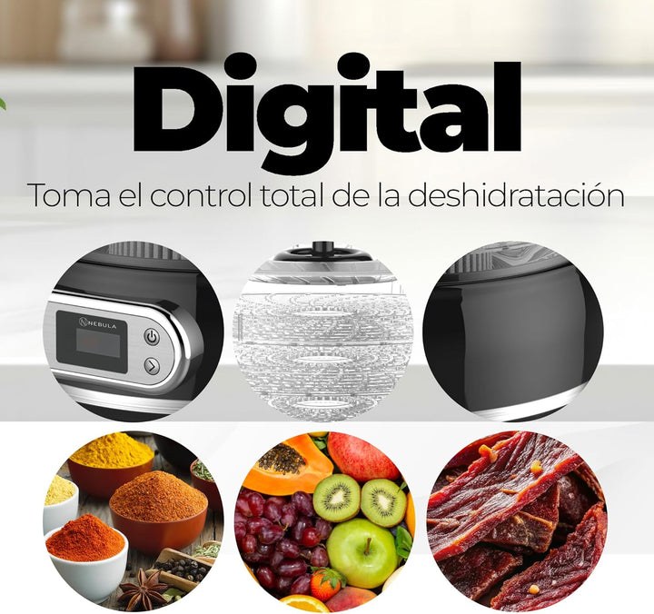 Nebula Round 450W-Lebensmittel-Dehydrator Mit 5 Netz-Ebenen | Höhenverstellbar, Temperaturregelung V