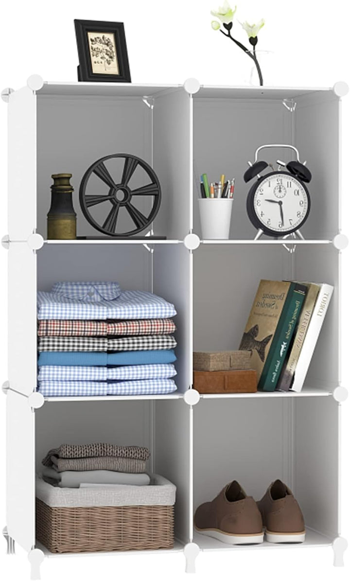 AWTATOS Würfel Aufbewahrungs Organizer, 6 Würfelregale mit Holzhammer, DIY Schrank, Modulares Lagerr