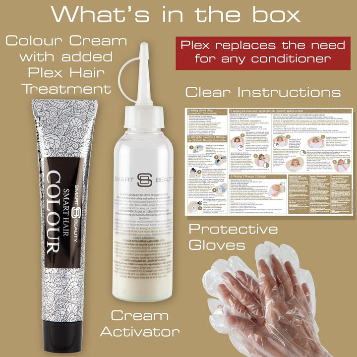 Aschblondes Haarfärbemittel mit Plex Haarpflege Conditioner, permanente Haarfarbe mit einer kühlen b