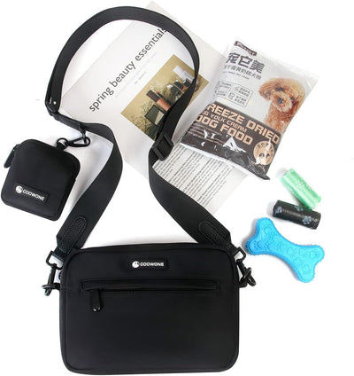 COOWONE wasserdichte Leckerlibeutel für Hunde, Dog Walking Bag, integrierter Kotbeutelspender, verst