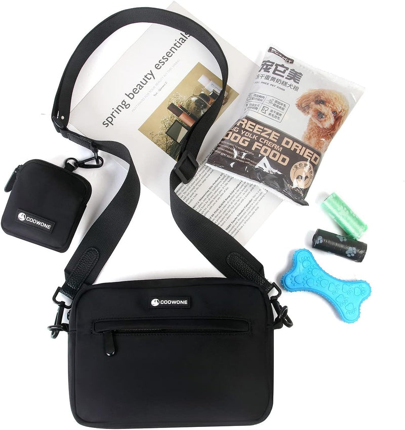 COOWONE wasserdichte Leckerlibeutel für Hunde, Dog Walking Bag, integrierter Kotbeutelspender, verst