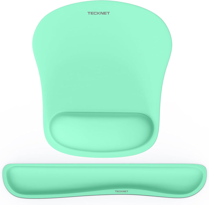 TECKNET Mauspad mit Handauflage, Gelkissen Mousepad und Ergonomische Memory Foam Tastatur Handgelenk