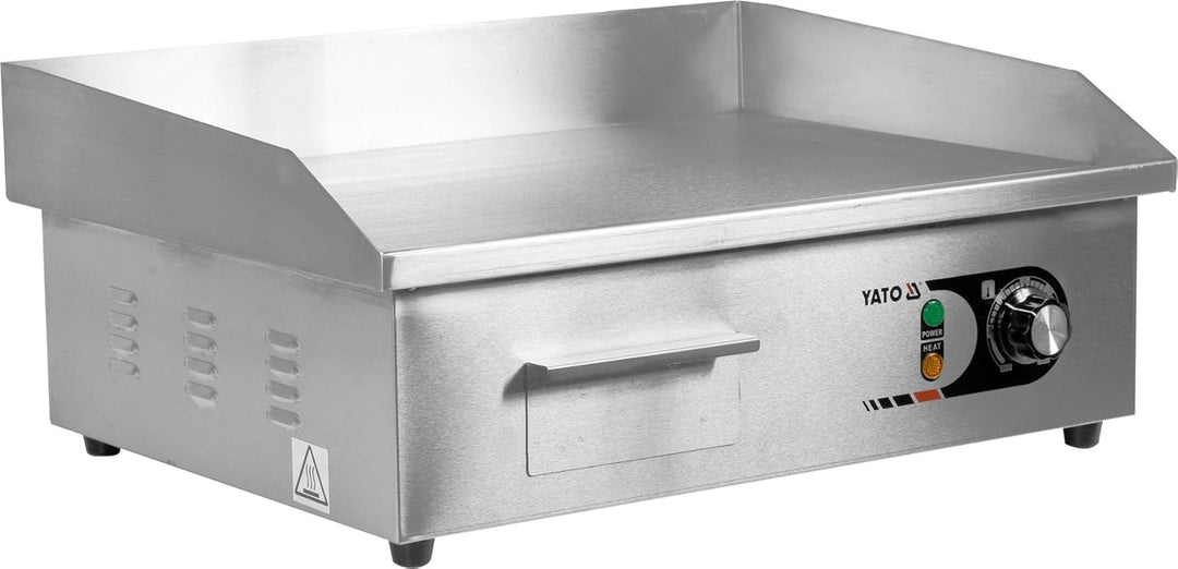 YATO Profi Gastro elektrische Grillplatte | 55x35 cm | glatt | 3000 Watt | Griddle Platte Bräter Gri