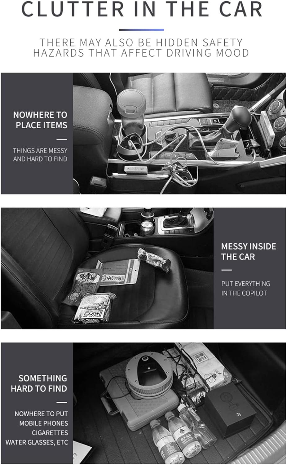 WOOSTAR Autositz Lückenfüller Organizer Mittelkonsole Aufbewahrungsbox PU-Leder Multifunktion mit Ge