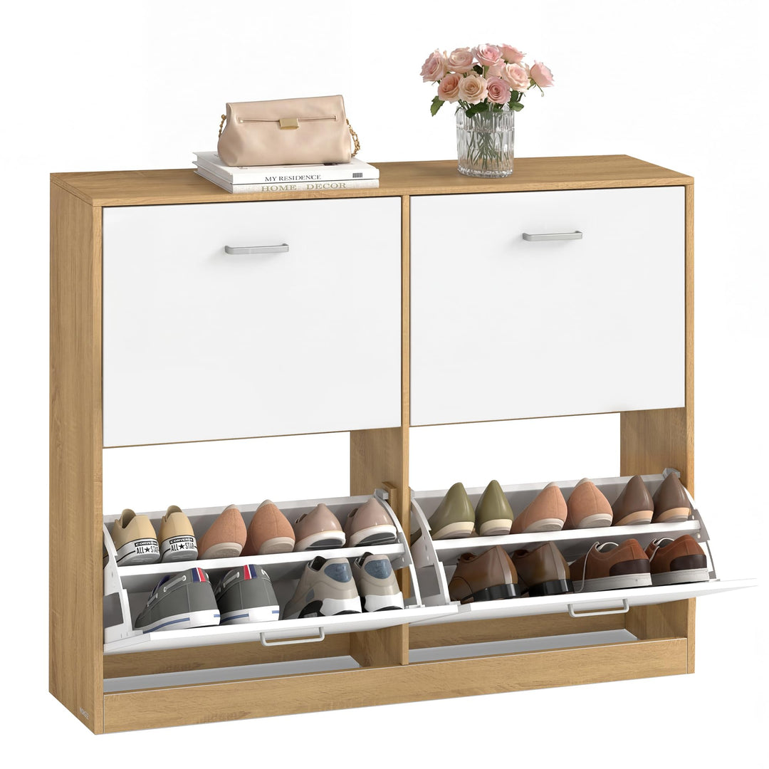 VASAGLE Custos Kollektion - Schuhschrank, Schuhkipper, Schuhregal, Schuhaufbewahrung, Trennwand vers