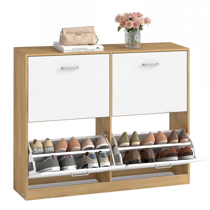 VASAGLE Custos Kollektion - Schuhschrank, Schuhkipper, Schuhregal, Schuhaufbewahrung, Trennwand vers