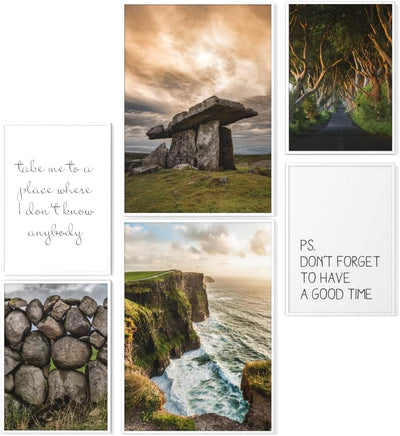 Papierschmiede® XXL Mood Poster Set Irland, Gerahmte Bilder (Aluminium Rahmen, Farbe wählbar), Wohnz