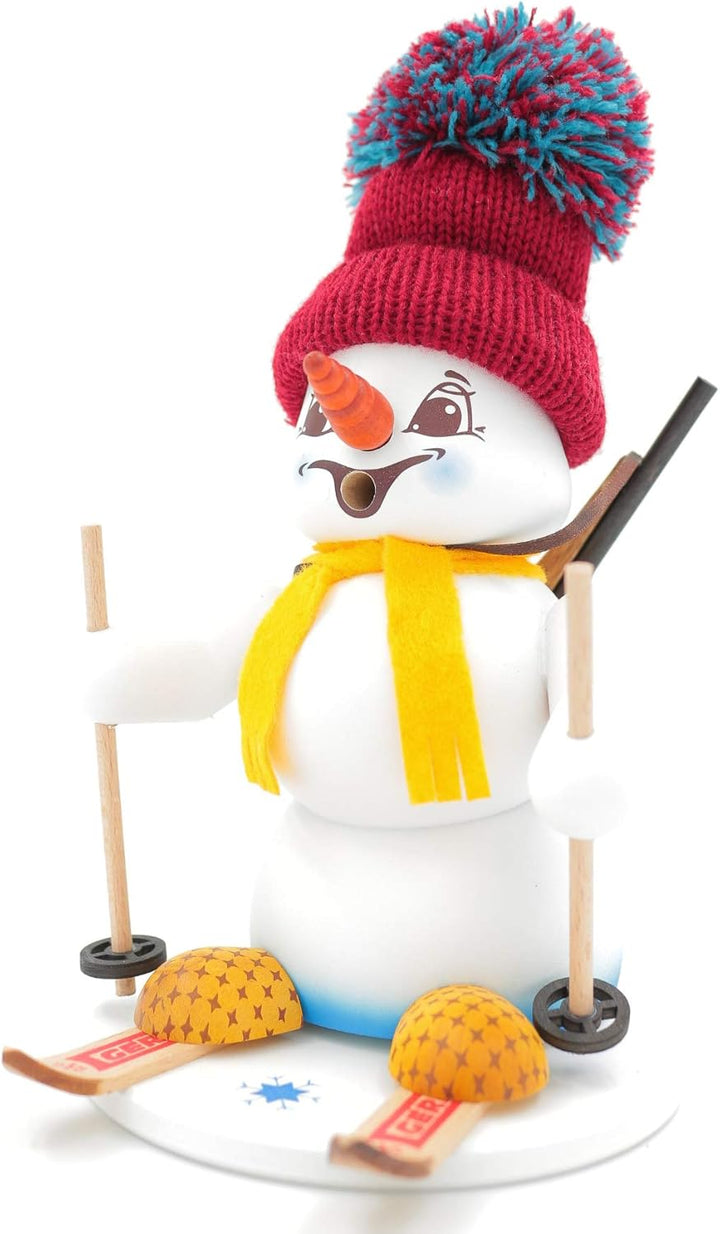 Kuhnert - Erzgebirgische Holzkunst Räuchermann Räucherfigur Schneemann 19cm - Biathlon, Biathlon