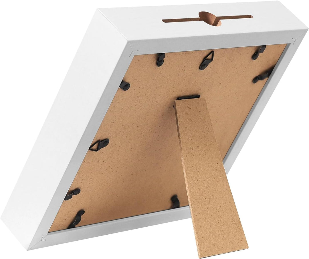 EUGAD 3D Bilderrahmen zum Befüllen, Objektrahmen Spardose 20x20 cm, tiefer Rahmen für Objekte bis 3
