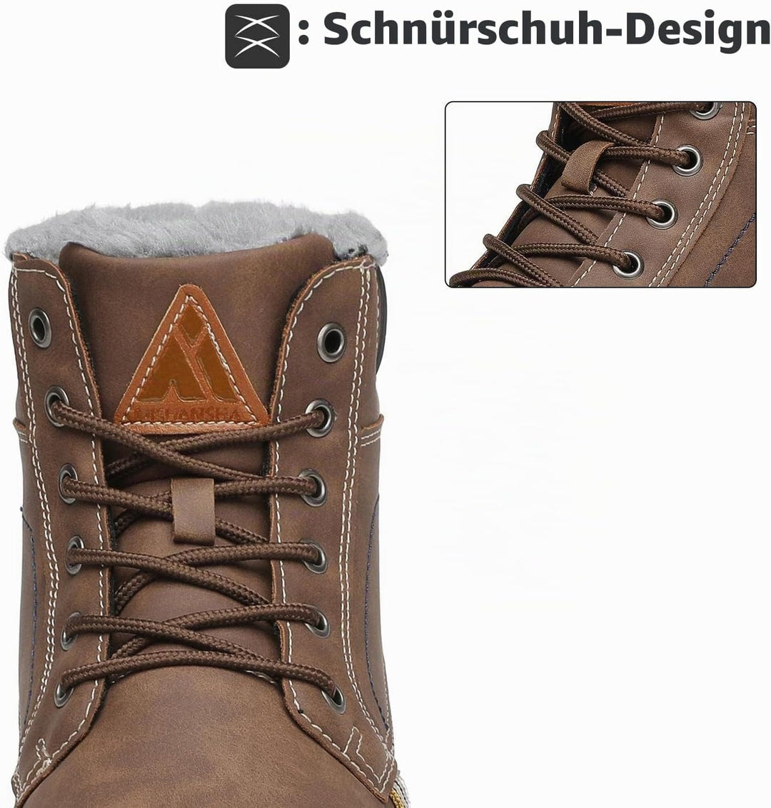 Mishansha Unisex Winterschuhe Winterstiefel mit Warm Gefüttert, Gr. 36-48 39 EU Kaffee Braun, 39 EU