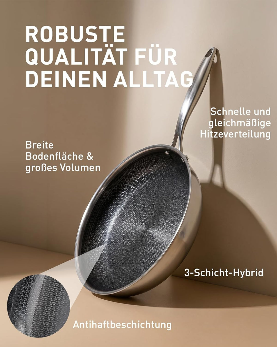 Cosy & Trendy Hexapro Bratpfannenset 24 + 28 cm – Pfannenset mit PFAS-freier Hybrid-Antihaftbeschich