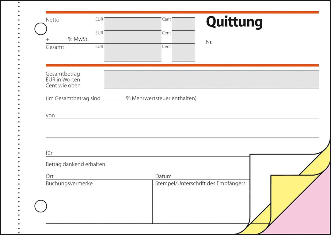 SIGEL SD023/5 Quittungsblock A6 quer, 5 Stück, 3x40 Blatt, selbstdurchschreibend, 5 Stück