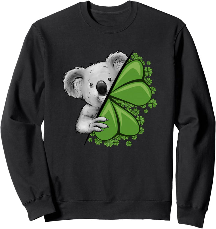 Lucky Shamrocks Kleeblätter irischer Koala Bär Sweatshirt