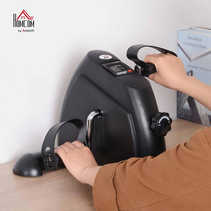 HOMCOM Mini Heimtrainer Arm-und Beintrainer Pedaltrainer für Senioren mit LCD-Display verstellbarer
