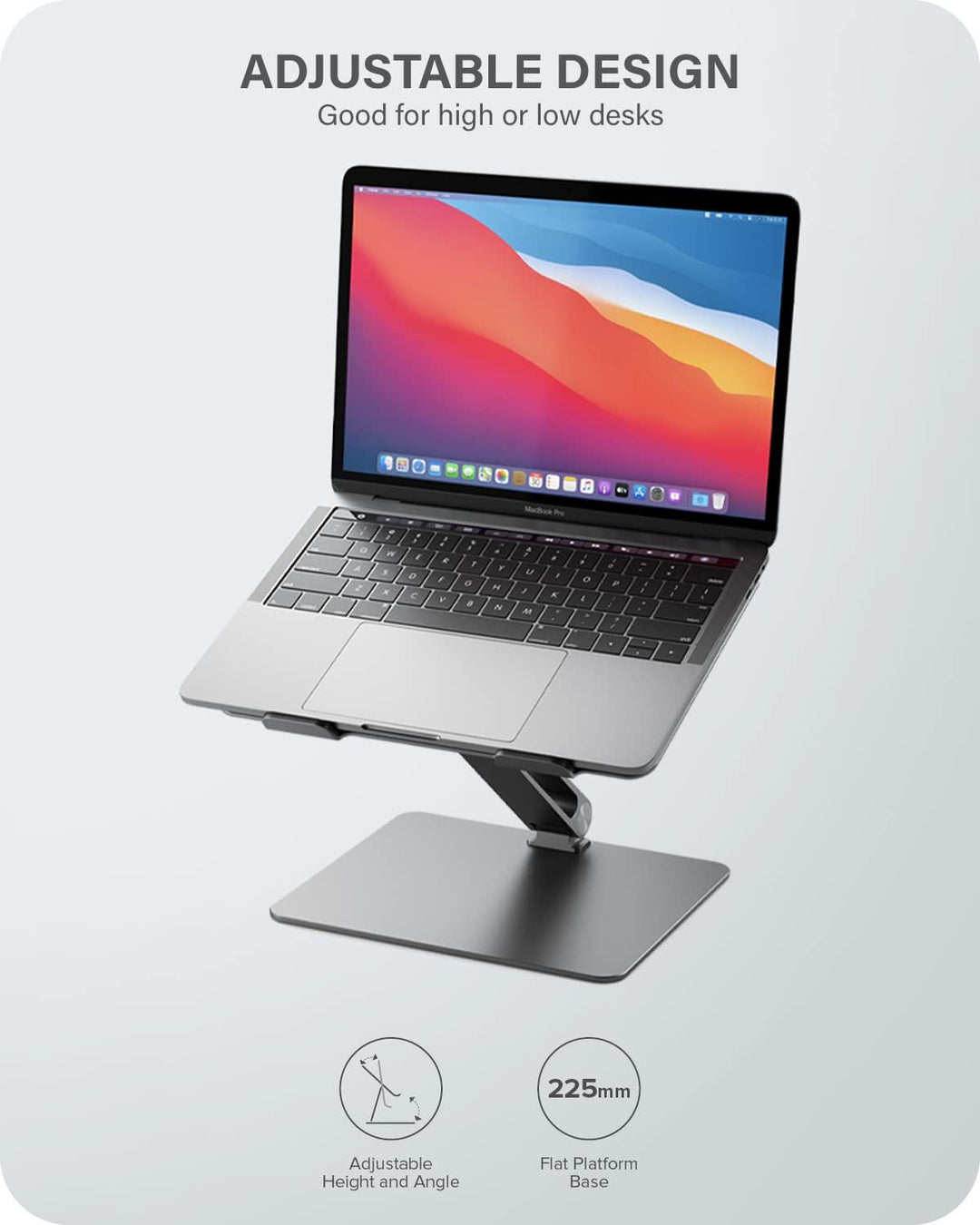 ALOGIC Elite Verstellbarer Laptopständer, Ergonomischer Riser im Aluminiumdesign, tragbar und robust