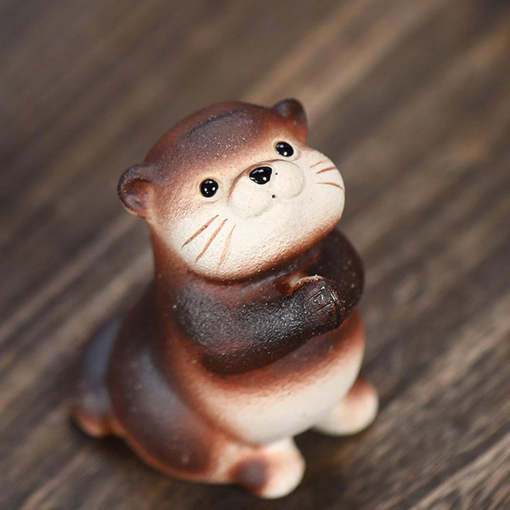 Niedliches Tee-Haustier – Ton-Tierskulptur, chinesische Tee-Haustiere, Tonstatue für Zeremonie, Deko