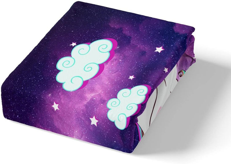 Loussiesd Kinder Einhorn Bettwäsche 135x200 cm Galaxy Magical Tierdekor Bettwäsche-Set für Mädchen J