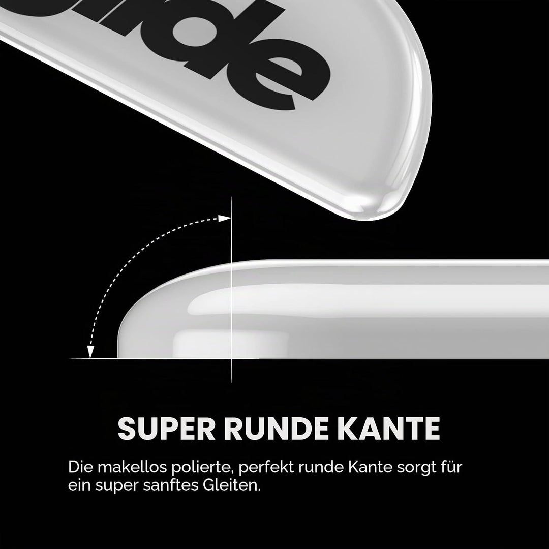 Superglide – Schnellste und glatteste Mausfüsse/Skates aus ultrastarkem, makellosem Glas, superschne