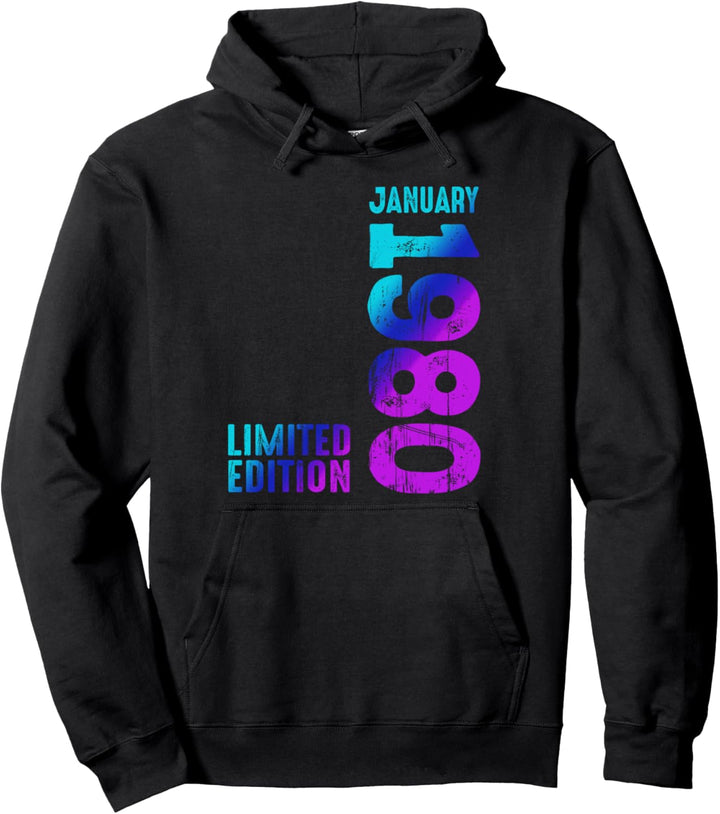 Awesome Januar 1980 Since 1980 Vintage 1980 Retro 1980 Pullover Hoodie