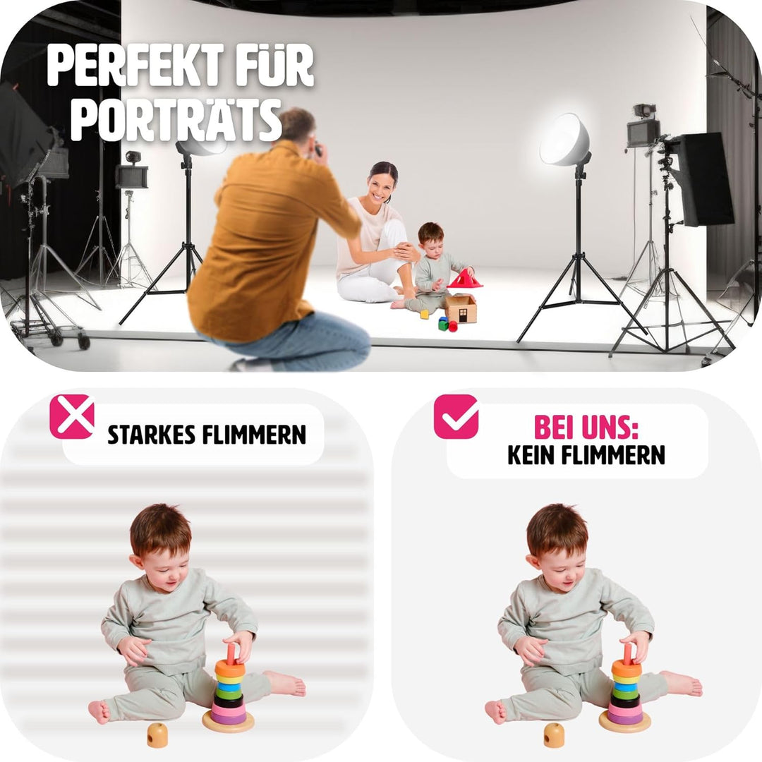 TecTake 800106 Profi Fotostudio Set inkl. Leuchtmittel Softbox + Stativ - Diverse Modelle - (2X Stud