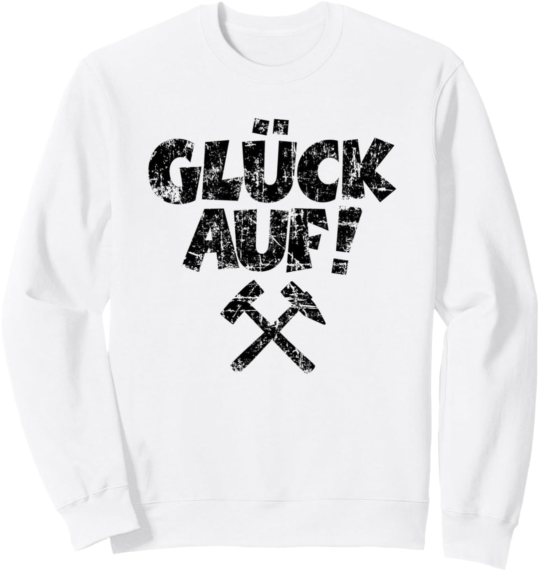 Glück Auf (Vintage Schwarz) Schlägel und Eisen Erzgebirge Sweatshirt