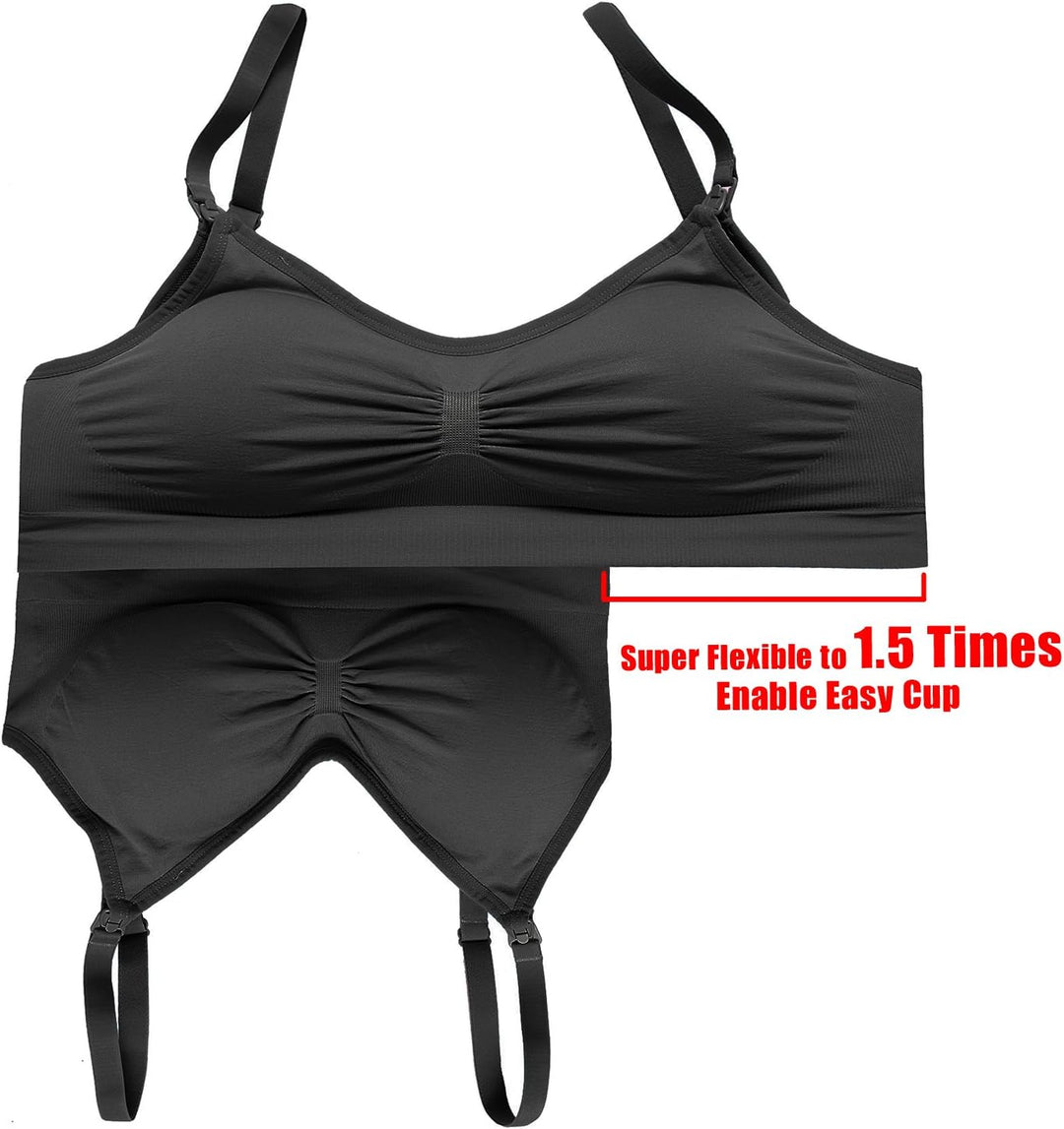 HOFISH Damen 3pack voller Fehlschlag Seamless stillen Schwangerschaft Bras Bralette mit extra-Bra Ex